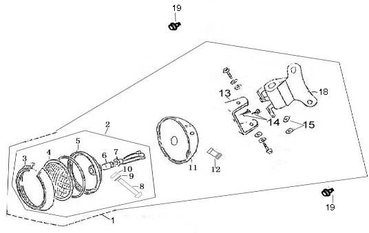 Scheinwerfer China Retro Extra mattes Rot