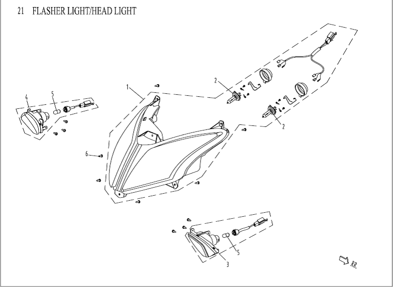 Scheinwerfer China Venom schwarz