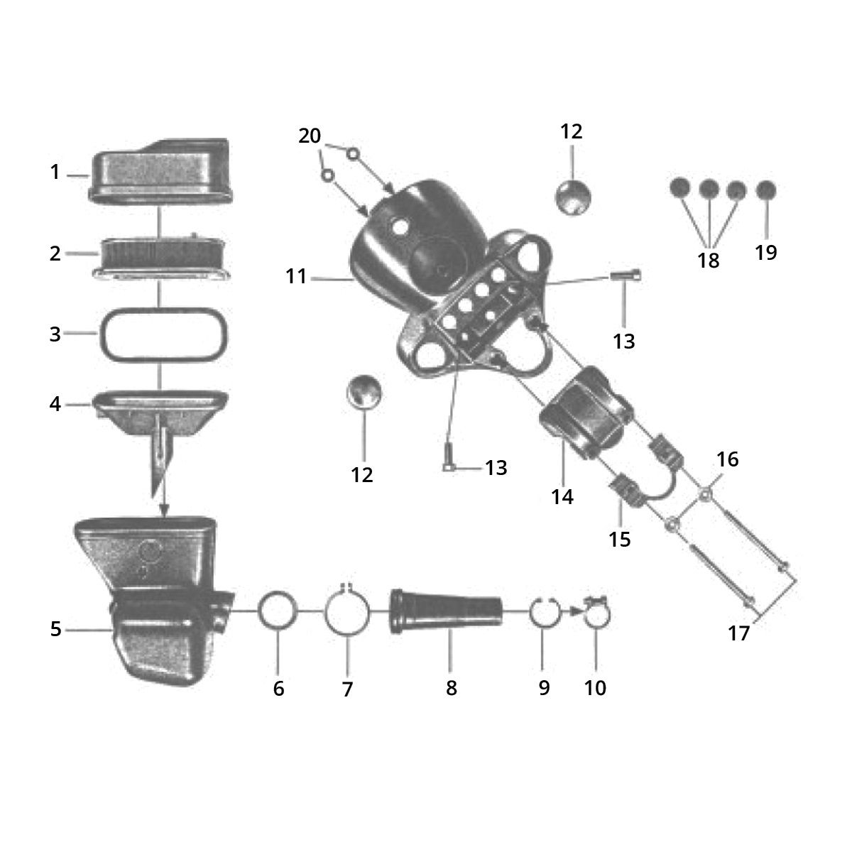 Scheinwerfergehäuse und Luftfilter Zundapp GTS 50 517-39L0