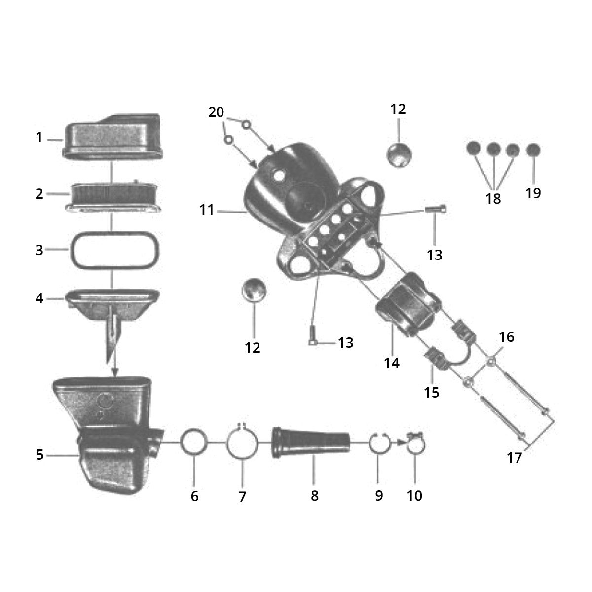 Scheinwerfergehäuse und Luftfilter Zundapp GTS 50 517-40L0