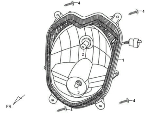 KPL-Scheinwerfer Sym X'PRO 125