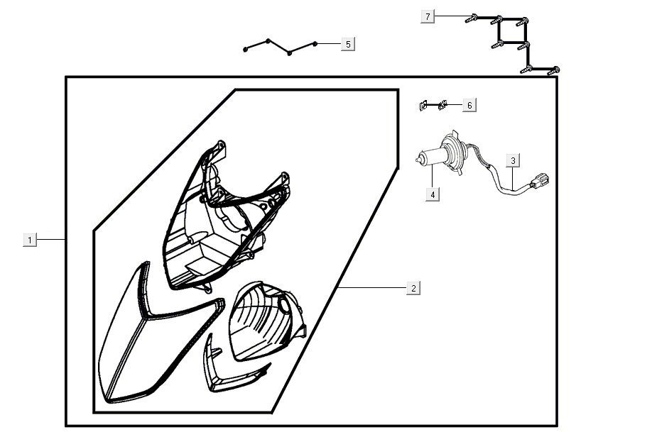 Scheinwerfer Kymco Agility 16'+ 4-Takt-Einspritzung euro4 mattblau