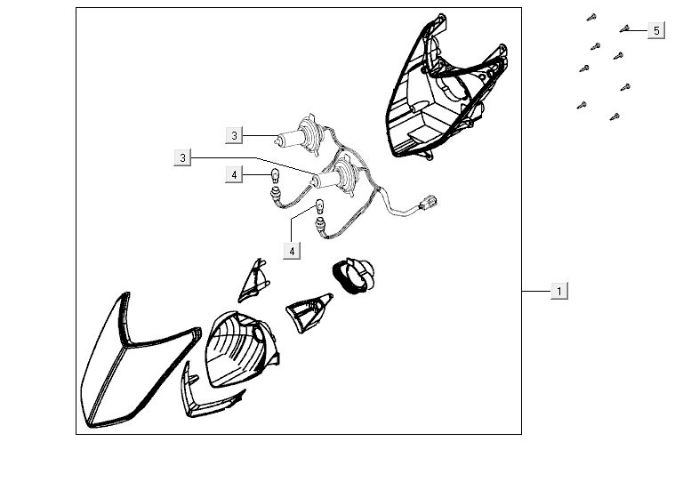 Scheinwerfer Kymco Agility RS 4-Takt weiß 09