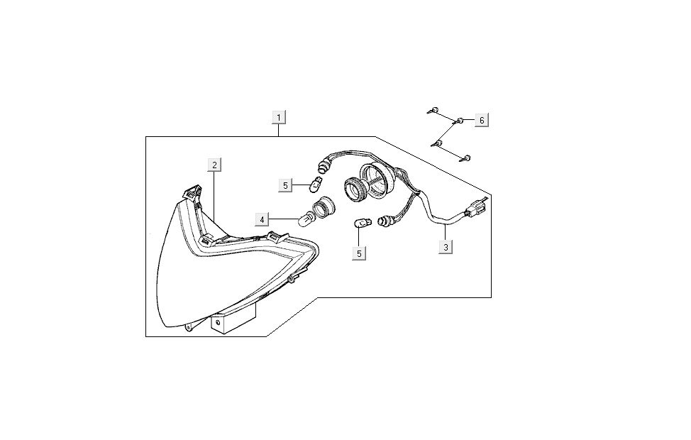 Scheinwerfer Kymco B&W LC 2-Takt silber