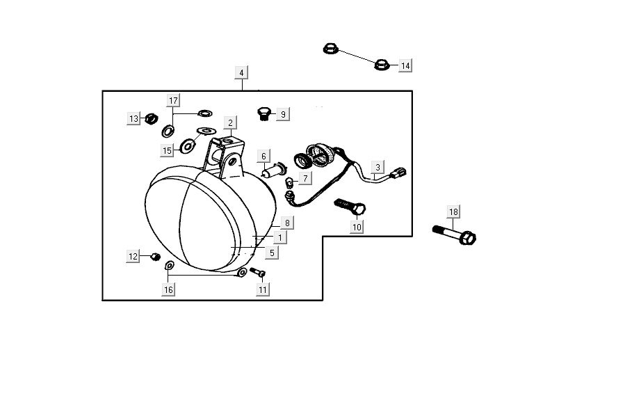 Scheinwerfer Kymco Carry 4-Takt schwarz