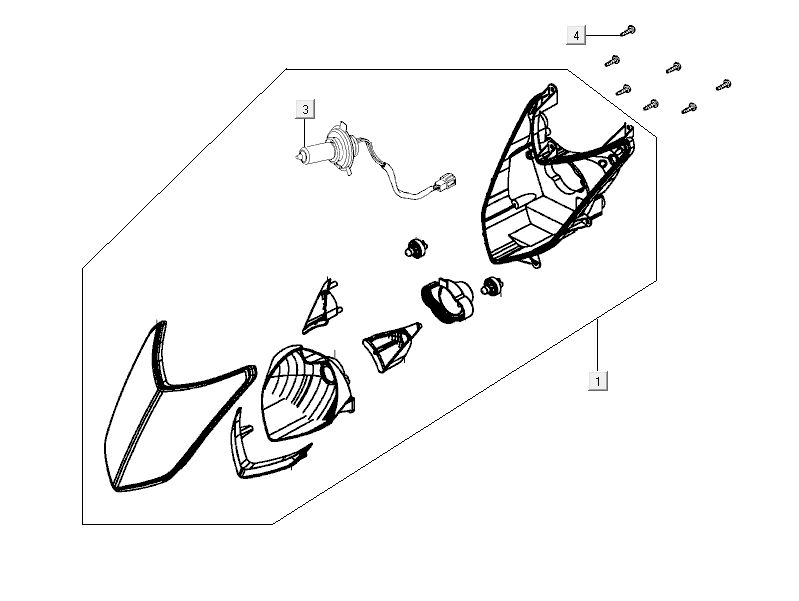 Scheinwerfer Kymco City 16' 4-Takt dunkelgrau