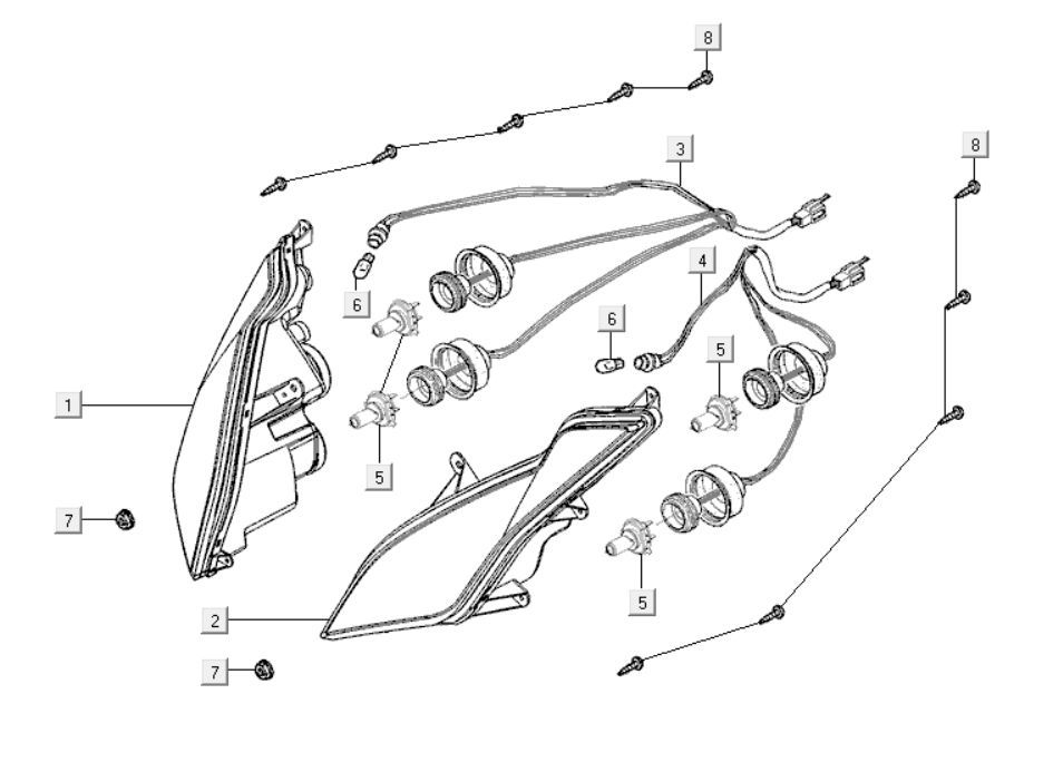 Scheinwerfer Kymco Downtown 300i dunkelgrau