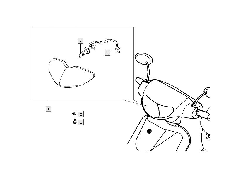 Scheinwerfer Kymco Filly 4-Takt silber