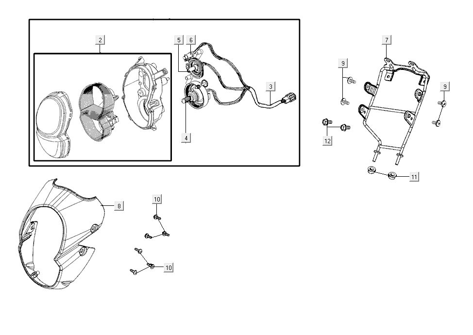 Scheinwerfer Kymco K-Pipe 4-Takt Gloss Black
