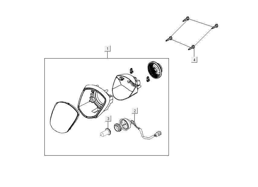 Scheinwerfer Kymco Like 4-Takt schwarz glänzend wie T T