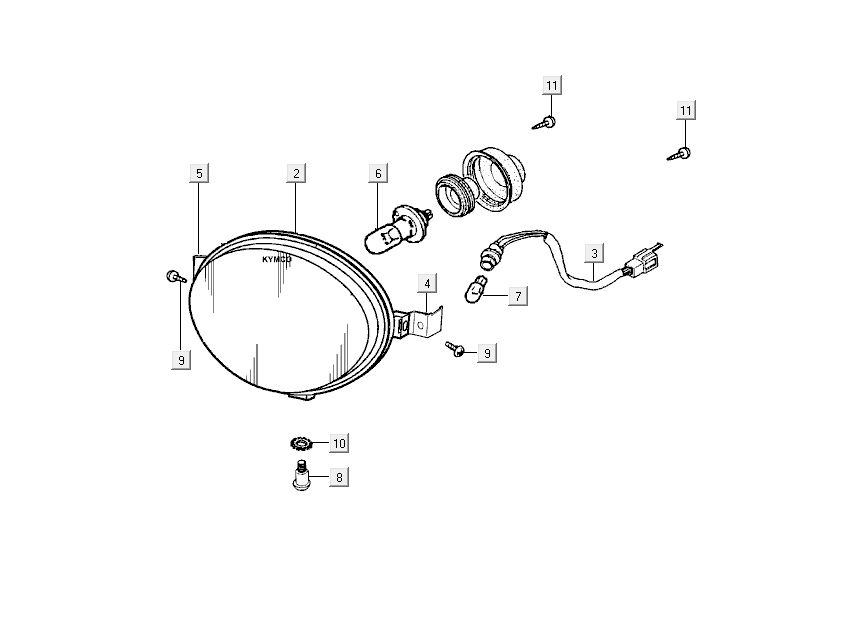 Scheinwerfer Kymco People 2-Takt dunkelgrau