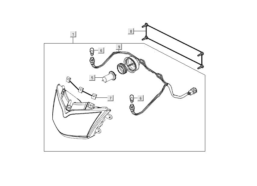 Scheinwerfer Kymco People S 4-Takt Matt Grau