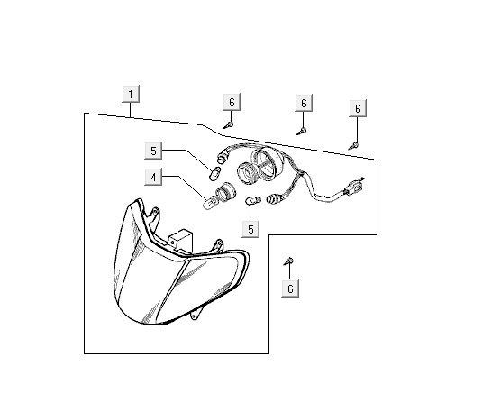 Scheinwerfer Kymco Super9 2t lc o.m mattschwarz-gelb