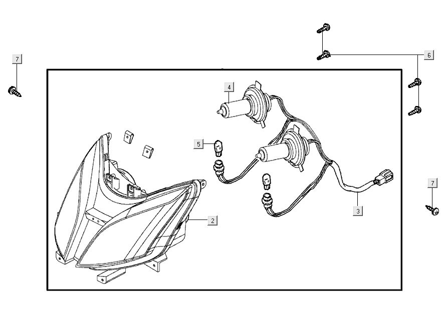 Scheinwerfer Kymco Super 8 Street 4-Takt rot