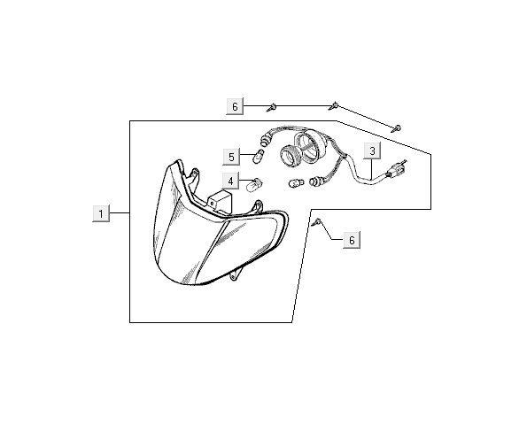Scheinwerfer Kymco Vitality 2t ac blau
