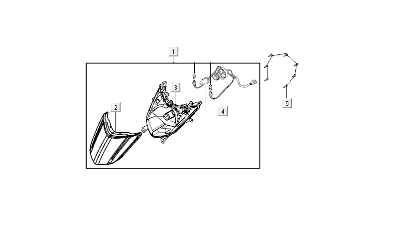 Scheinwerfer Kymco VP50i Einspritzung Euro 4 Eiche Metallic