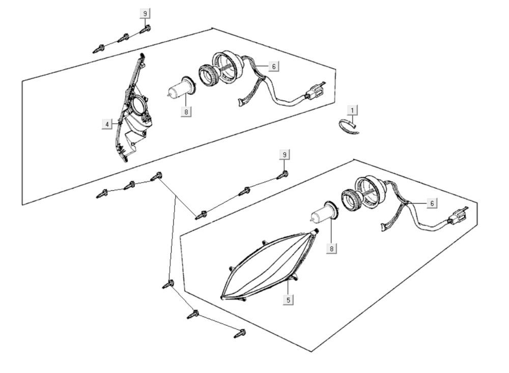 Scheinwerfer Kymco Xciting 400i Matt Schwarz