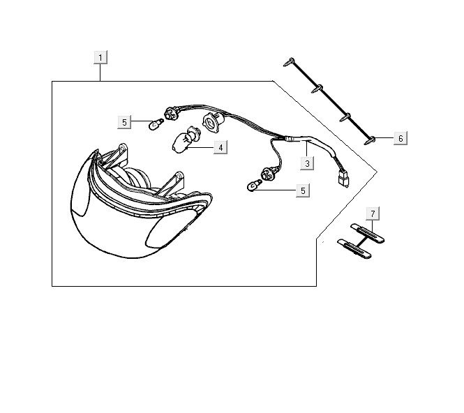 Scheinwerfer Kymco ZX 2t AC blau-silber