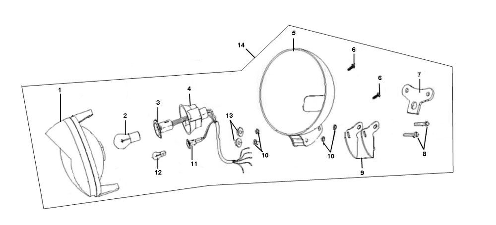 Scheinwerfer Neco Borsalino Uno 4-Takt
