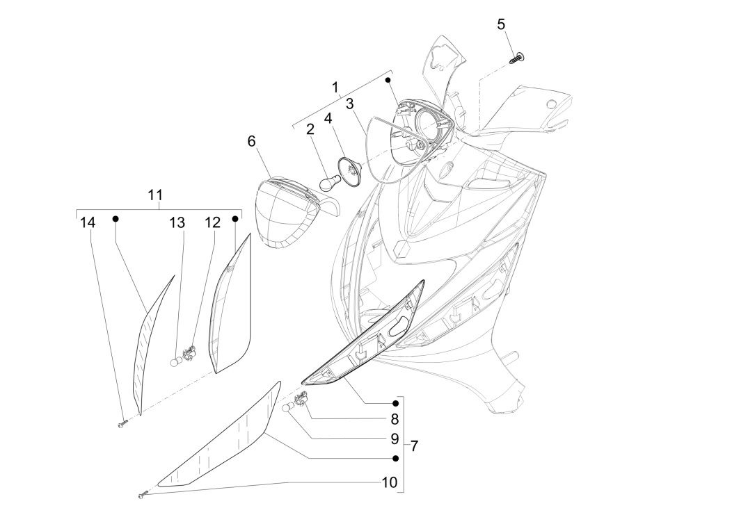 Scheinwerfer Piaggo Zip 4-Takt (Euro4-Einspritzung IGET)