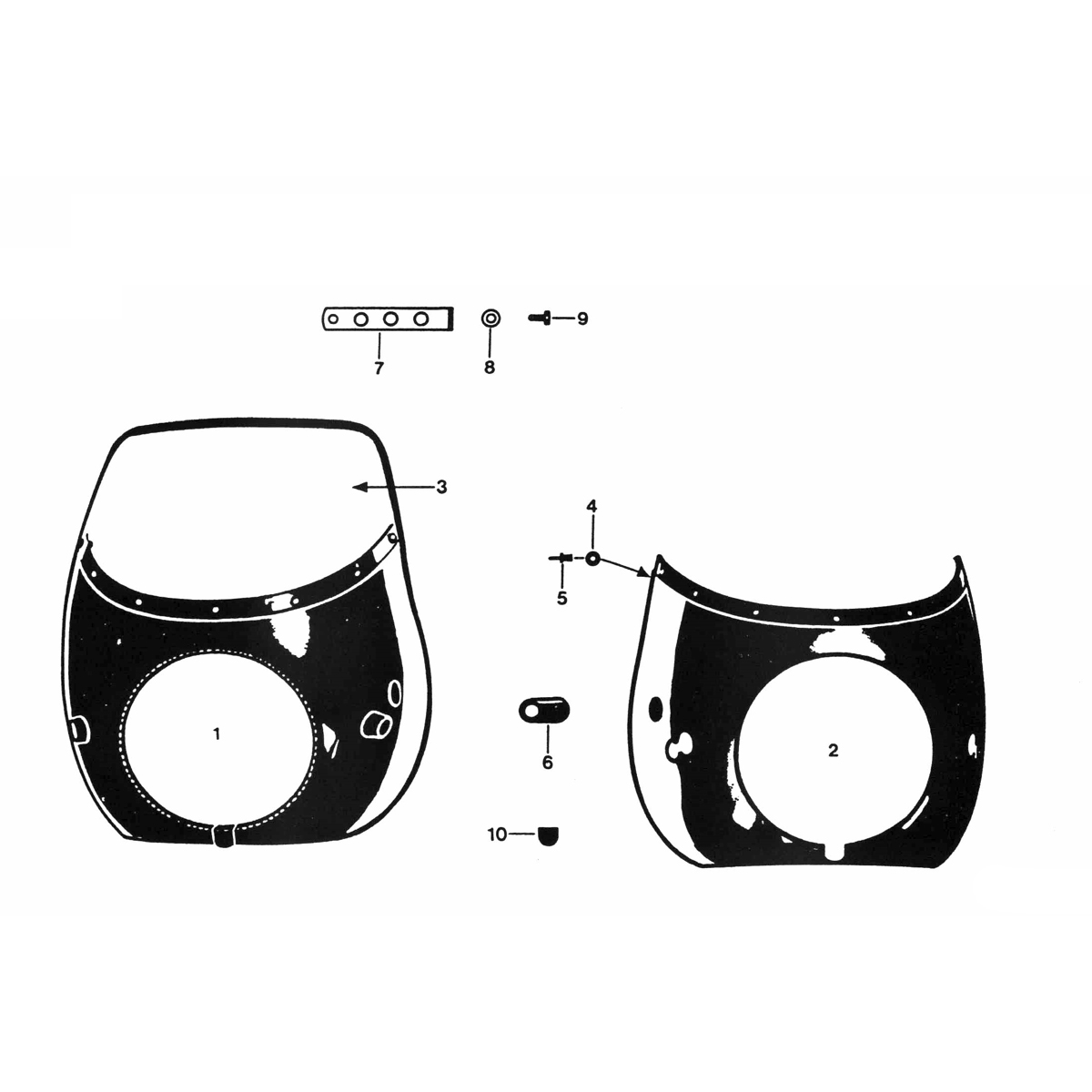 Scheinwerferspoiler Zundapp KS 50 530-011 und 500