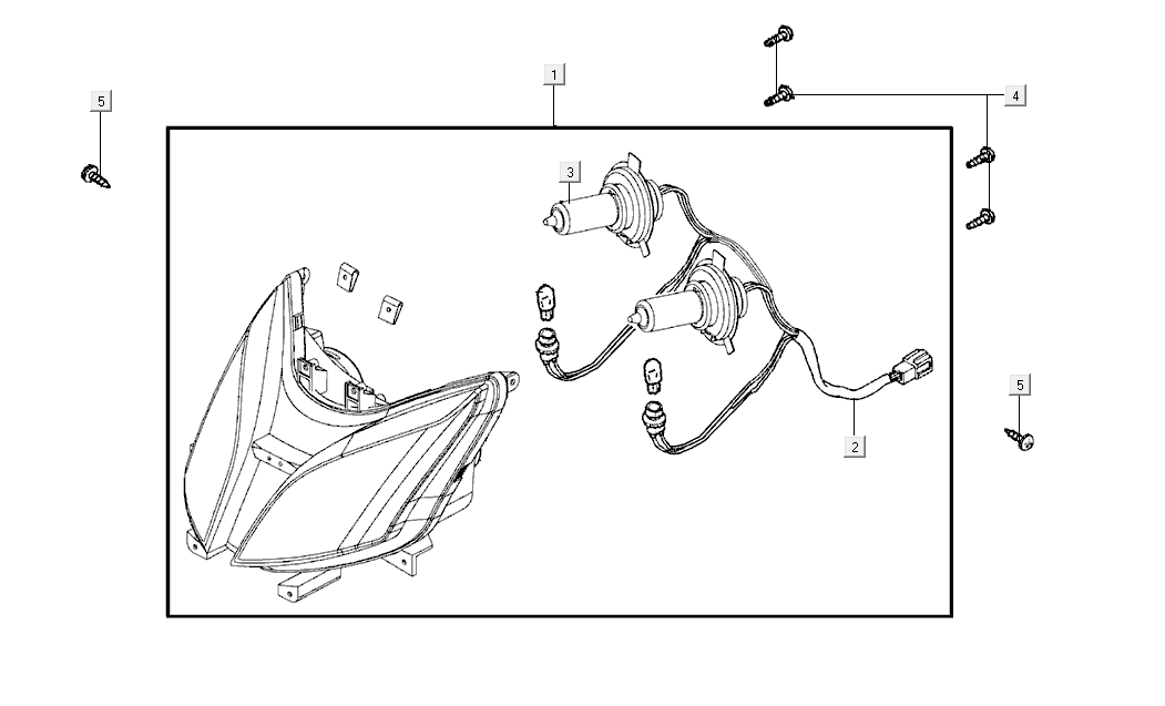Scheinwerfer Kymco Super8 Street 50i E4 Matt Schwarz