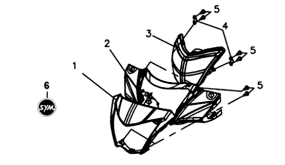 Scheinwerfer/Zählerabdeckung/Spiegel Sym Symphony ST 200I Blau/ Schwarz/ Silber
