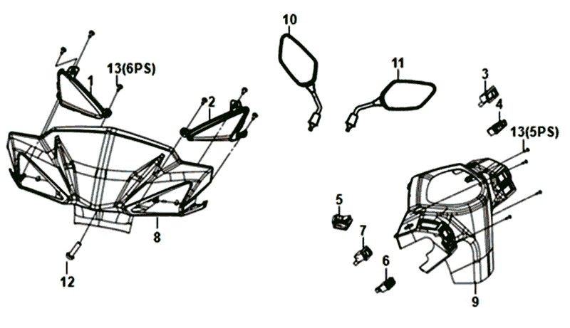 SCHEINWERFERABDECKUNG Sym Orbit III Weiß (WH-006)