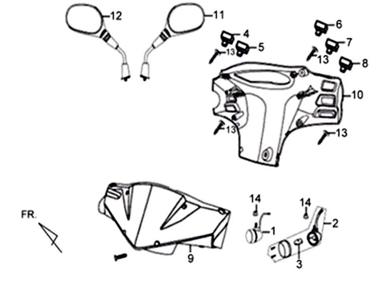 Sym XPRO 50 E4 Scheinwerferabdeckung