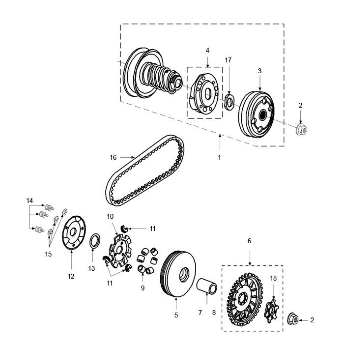 Kupplungsvariator Peugeot Speedfight 2 AC E2 2-Takt