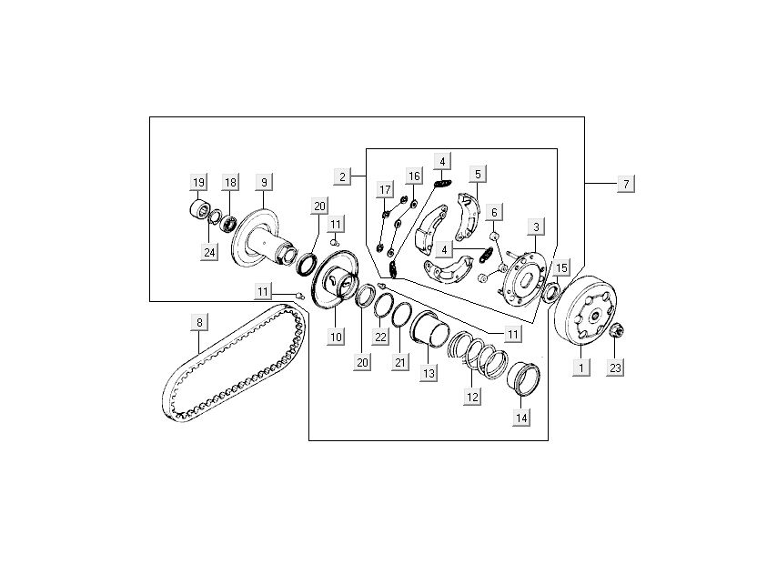 Keilriemen Kupplung Kymco Grand Dink 2-Takt Anthracite