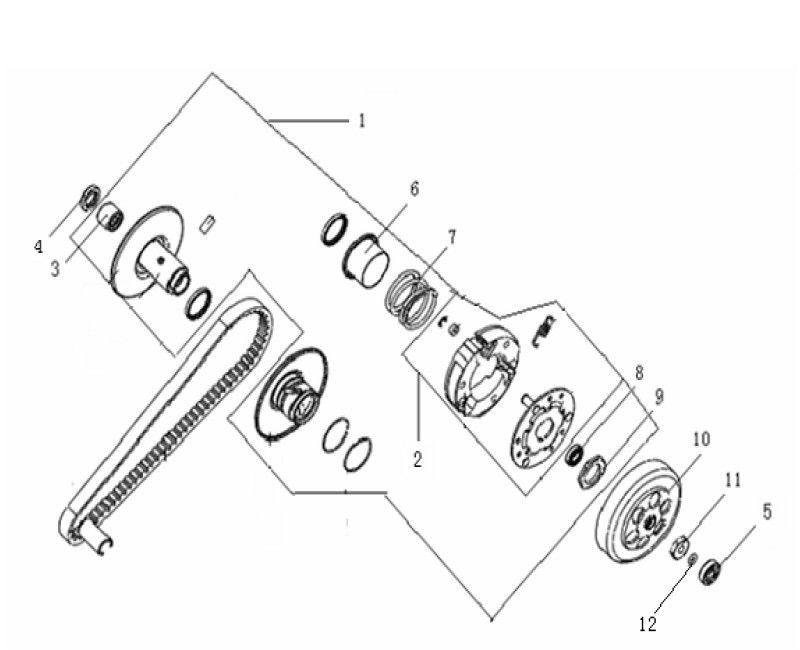 Kupplung Generic Xor schwarz 2009 2-Takt