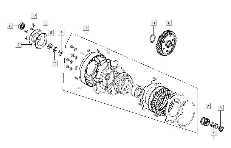 Clutch Kymco Activ 4-Takt rot-schwarz