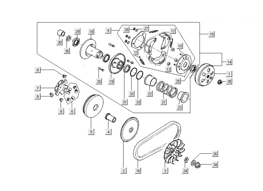 Kupplung Kymco Super 8 Street 4-Takt blau