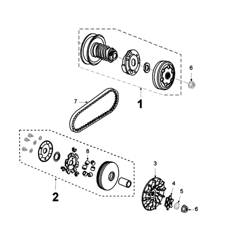 Kupplung Peugeot New Vivacity 2-Takt Dunkelblau