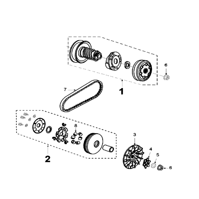 Kupplung Peugeot Speedfight 3 LC grau