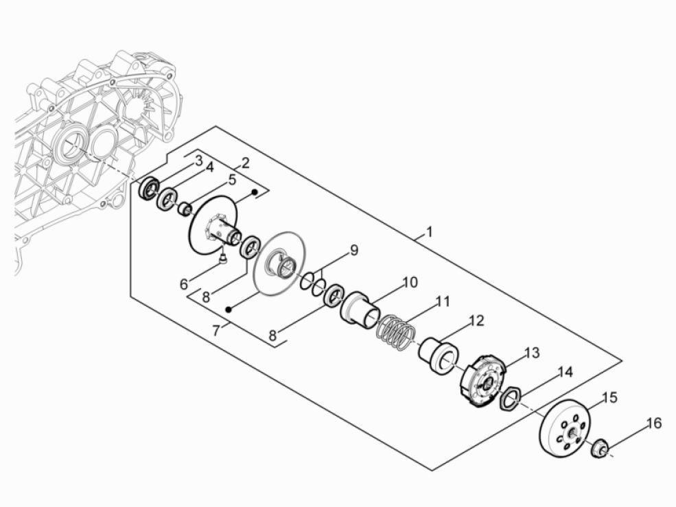 Vespa Primavera 4-Takt-3V-Kupplung (Euro5-Einspritzung IGET)