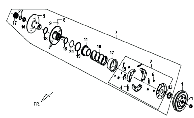 Sym Fiddle II (BK-7C) Kupplung grau