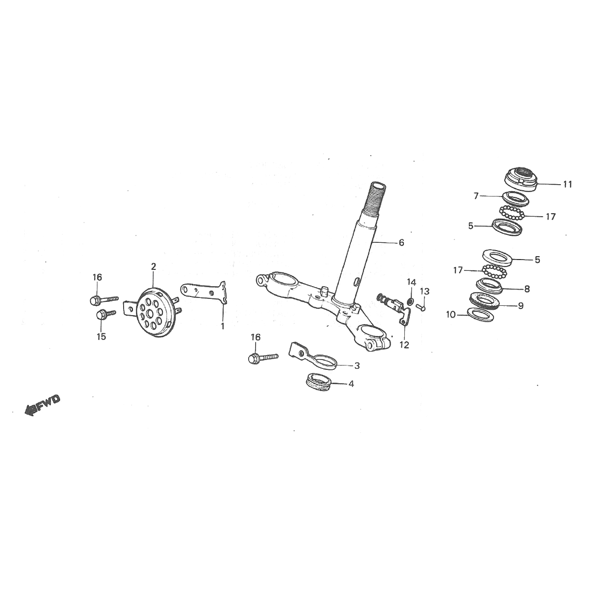 Crown Piece - Steuersatz - Hupe Honda MT50