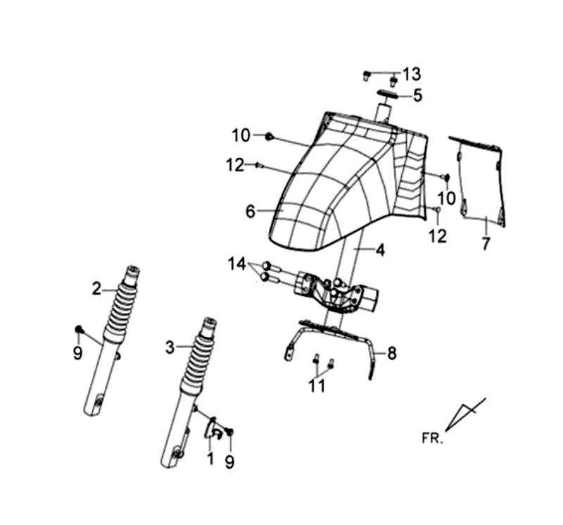 Crown Piece Frontboard-Headset Sym Tonik (BU3005S WH8018P) blau weiß