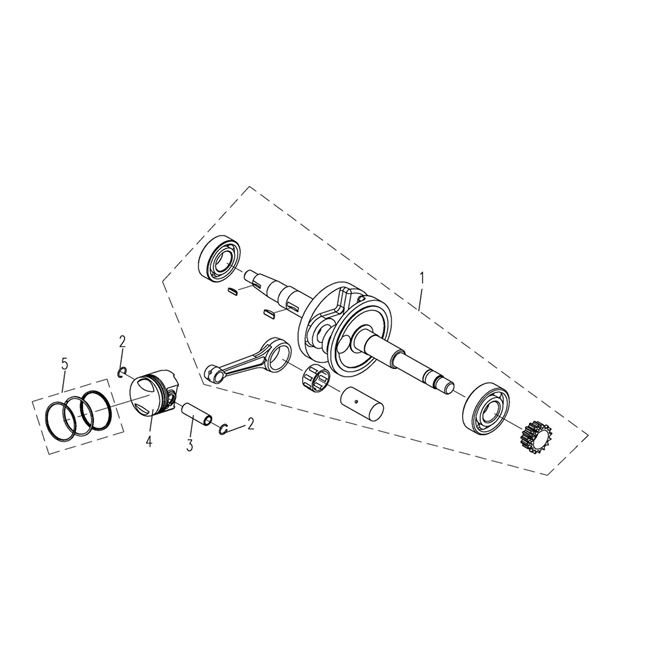Kurbelwelle- Kolben 3B3 50cc (Euro 4; nach 2018)