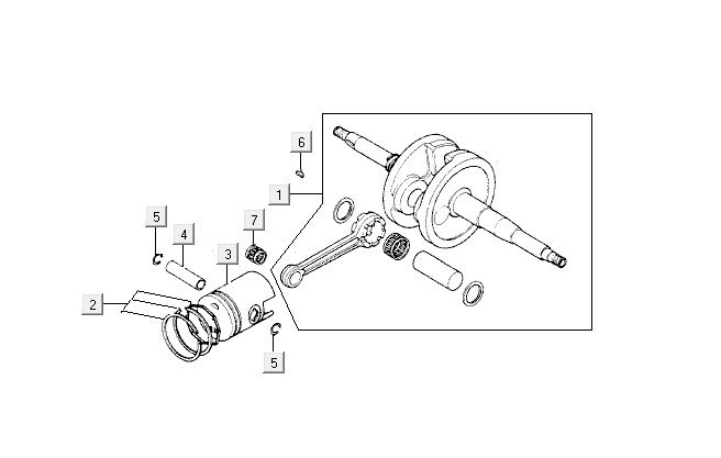 Kurbelwellenkolben Kymco Vitality 2t ac blau