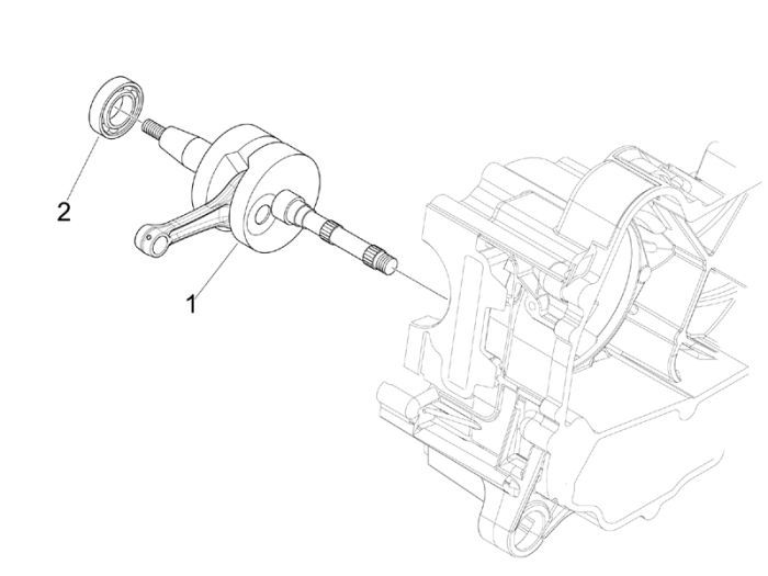 Kurbelwelle Vespa Sprint 45km 4-Takt-4-Ventil