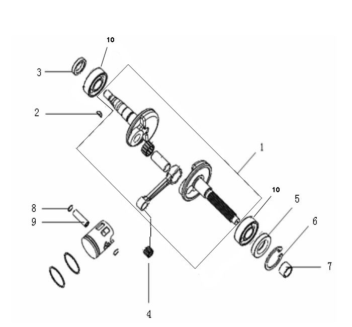 Kurbelwelle Generic Ideo schwarz 2007 2-Takt 25