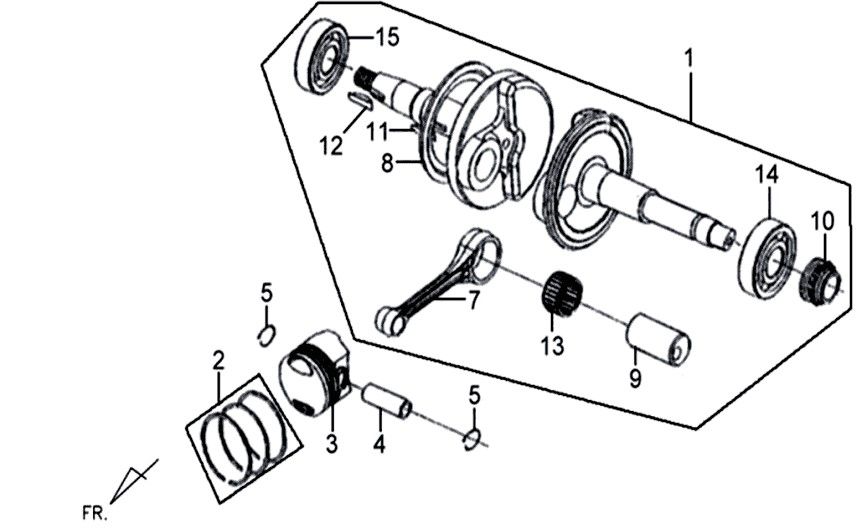 Kurbelwelle/Kolben/Kolbenring Sym Mio