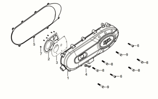 Linker Kurbelgehäusedeckel Sym Mio 50I E5