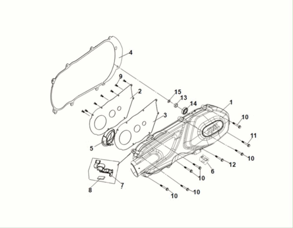 L. crank case cover Sym Symphony ST 125i LC E5