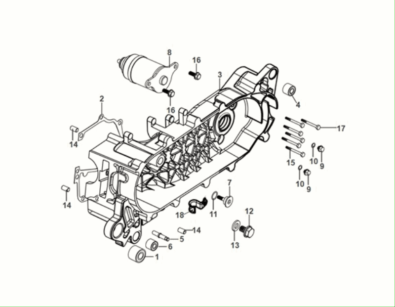 Motordeckel Sym Fiddle ll 50 4T AC Euro 5