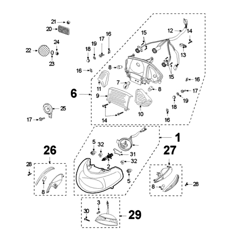 Licht Peugeot V-clic Rot