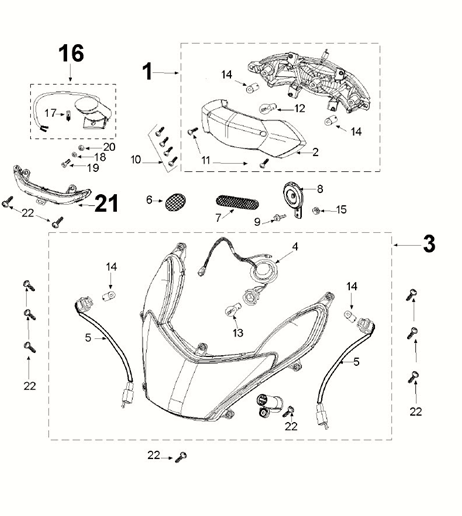 Scheinwerfer - Rücklicht - Blinker Peugeot Kisbee 4-Takt Euro 5